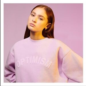 MadHappy lilac optimism crewneck